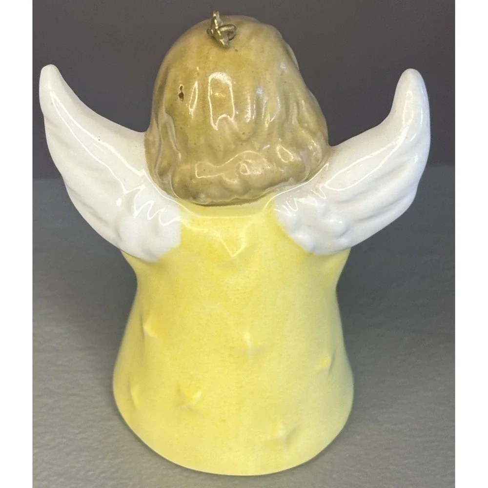 Vintage 1981 Goebel Choir Angel Bell Christmas Tree Ornament Yellow Dress